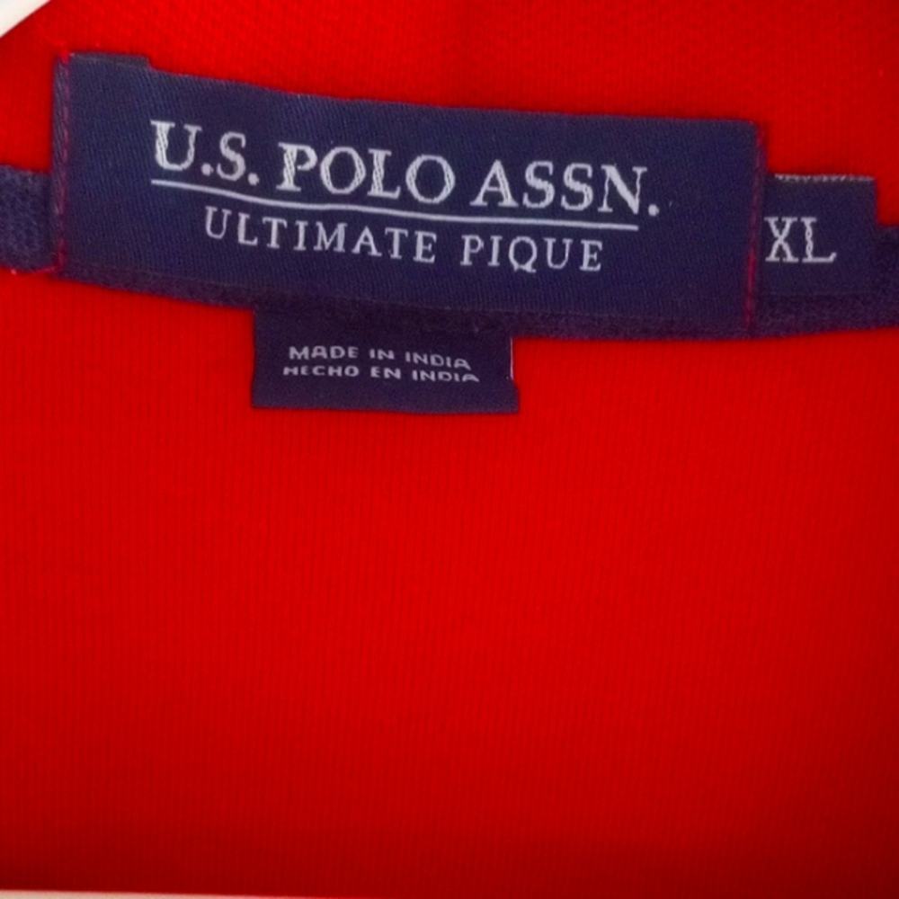 A red polo shirt